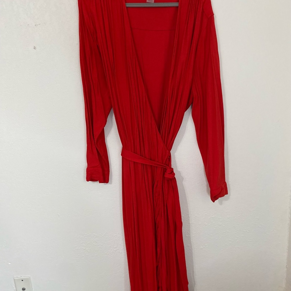 Universal Standard Red Long Sleeve Wrap Dress